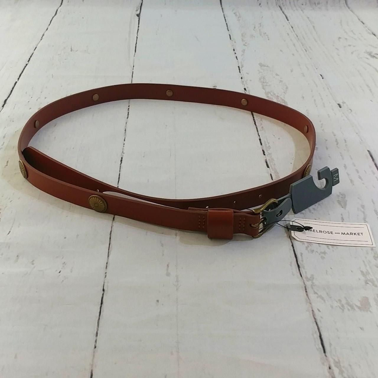 Melrose and Market leather belt with circular... - Depop