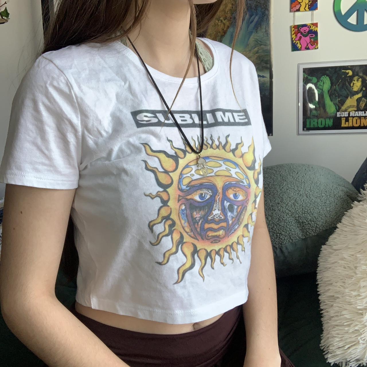 Women's White And Yellow Crop-top 