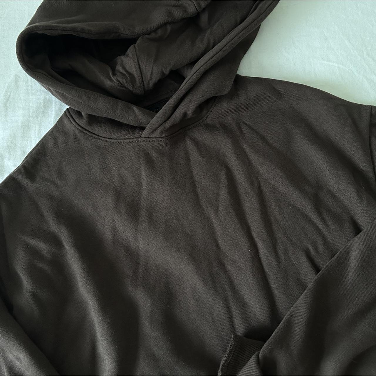 ASOS Cordless Heavyweight Hoodie in Brown Size XS,... Depop