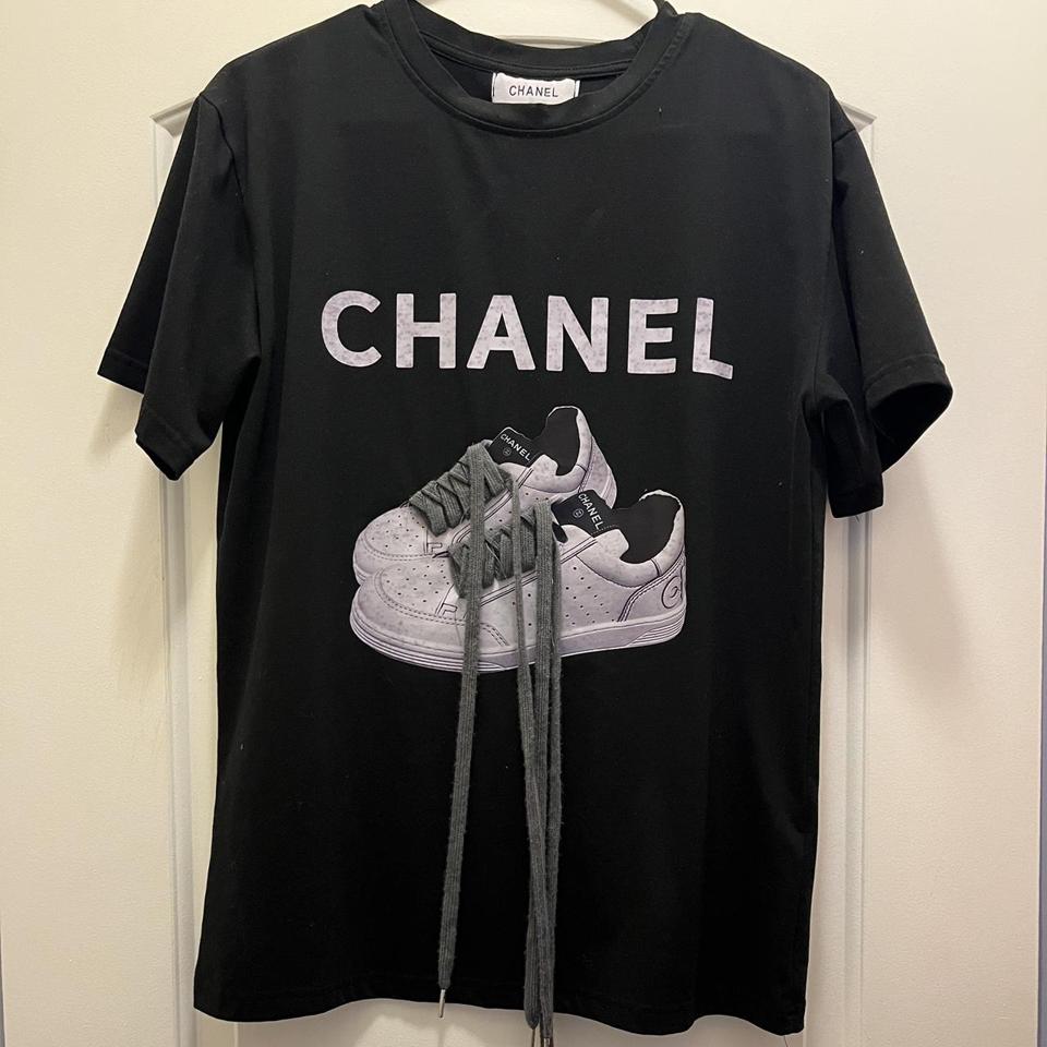Black Chanel Shoe Shirt FREE SHIPPING #designer