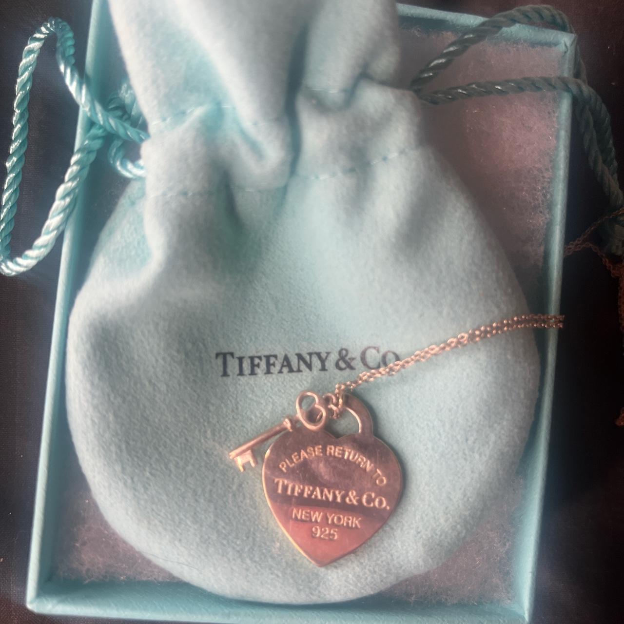 Tiffany and co heart key padlock necklace never worn... - Depop