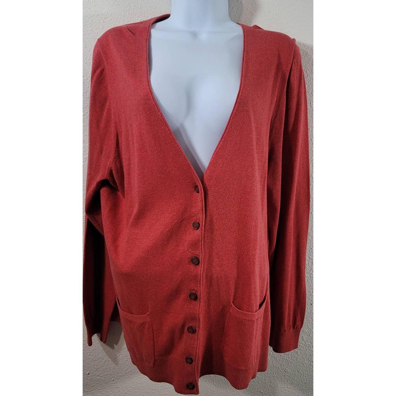 Lane Bryant Orange Button Up Cardigan Sweater 18 20... - Depop