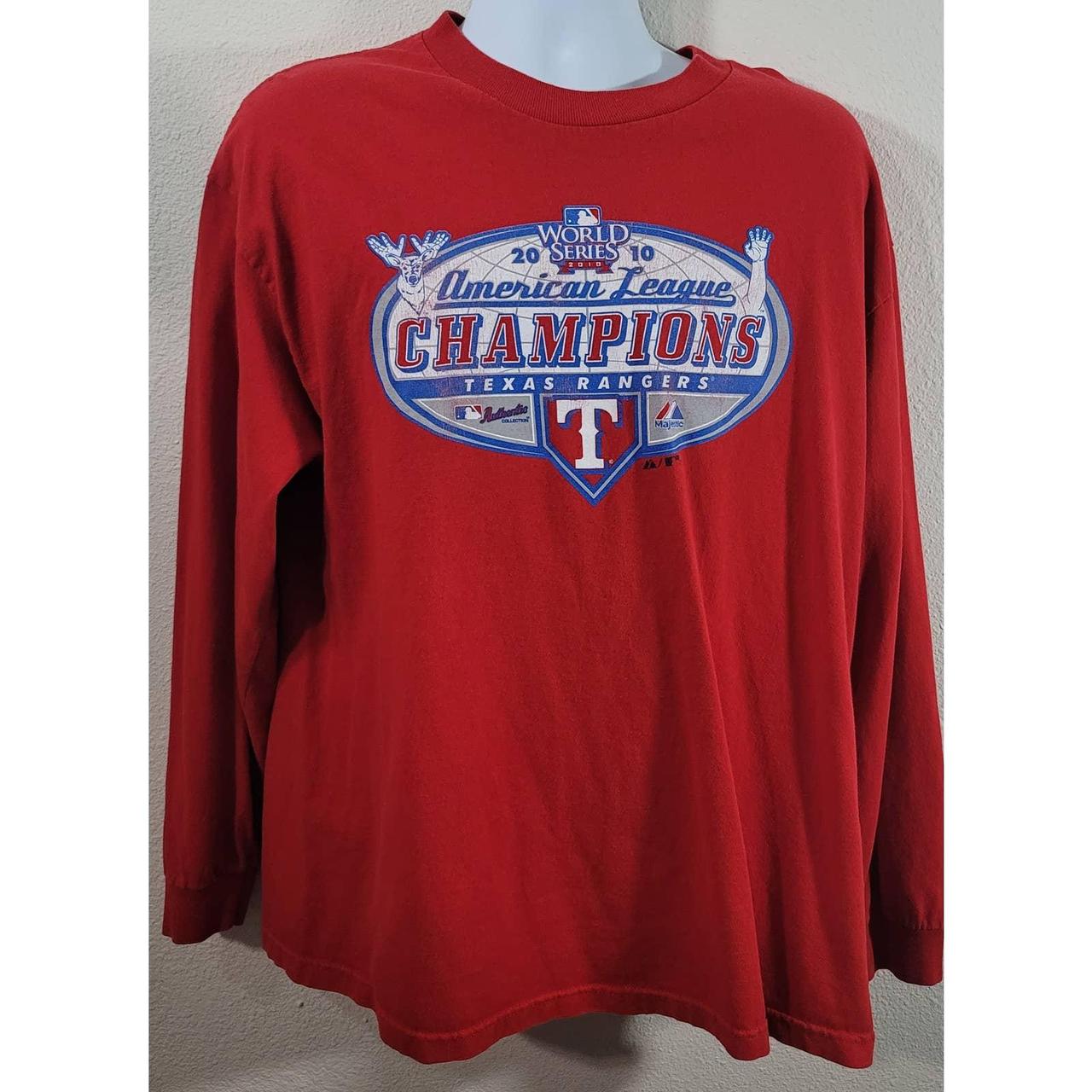 Majestic Texas Rangers 2010 World Series Red - Depop