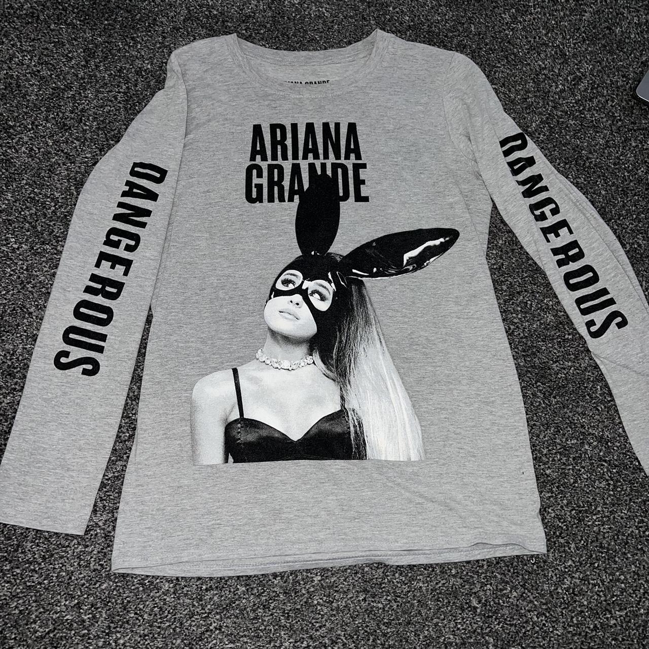 grey ariana grande long sleeve -t-shirt from... - Depop