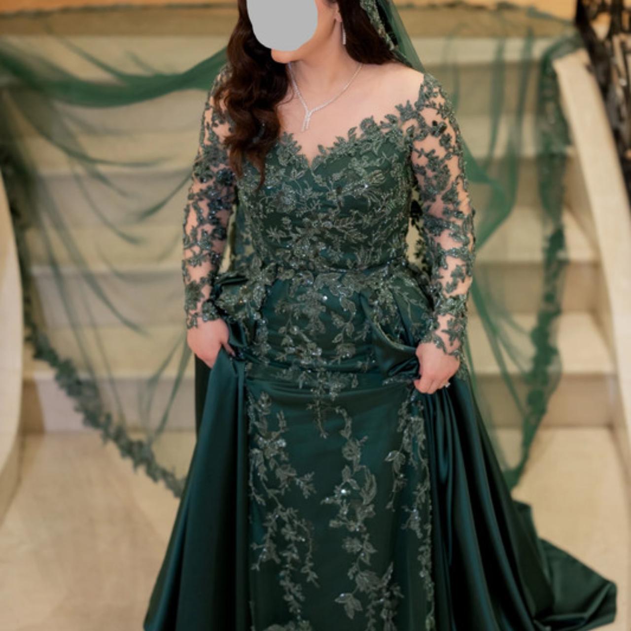 Nikkah dress green hotsell