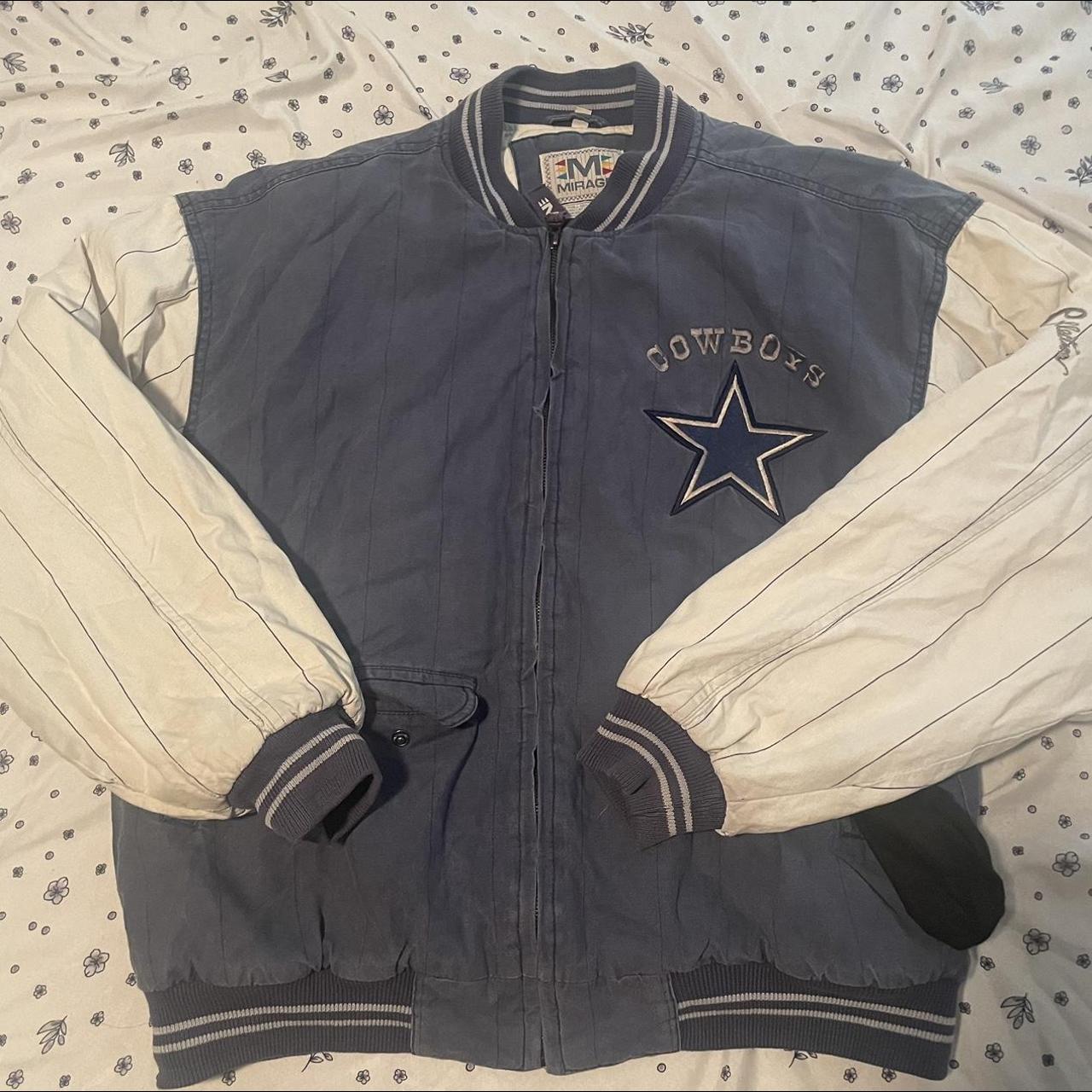 vintage PRO PLAYER DALLAS COWBOYS Reversible Puffer/Jacket NFL Football men  L