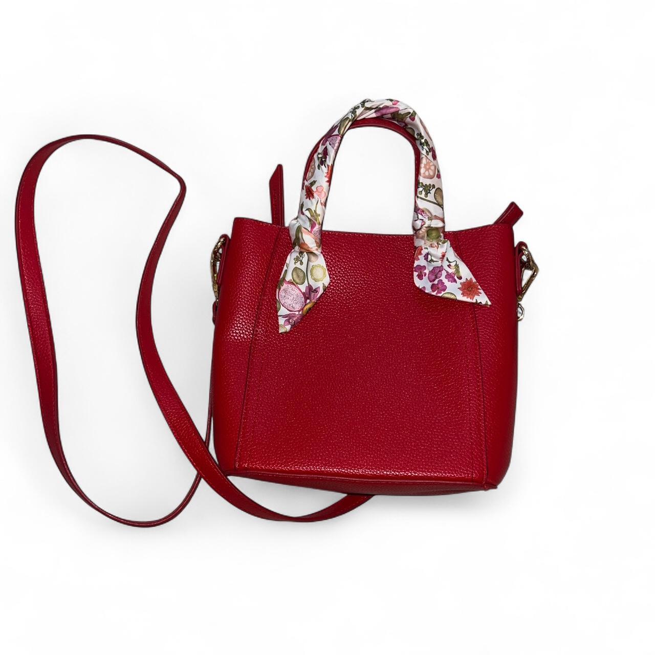 Estee Lauder Red Faux Leather Crossbody Depop