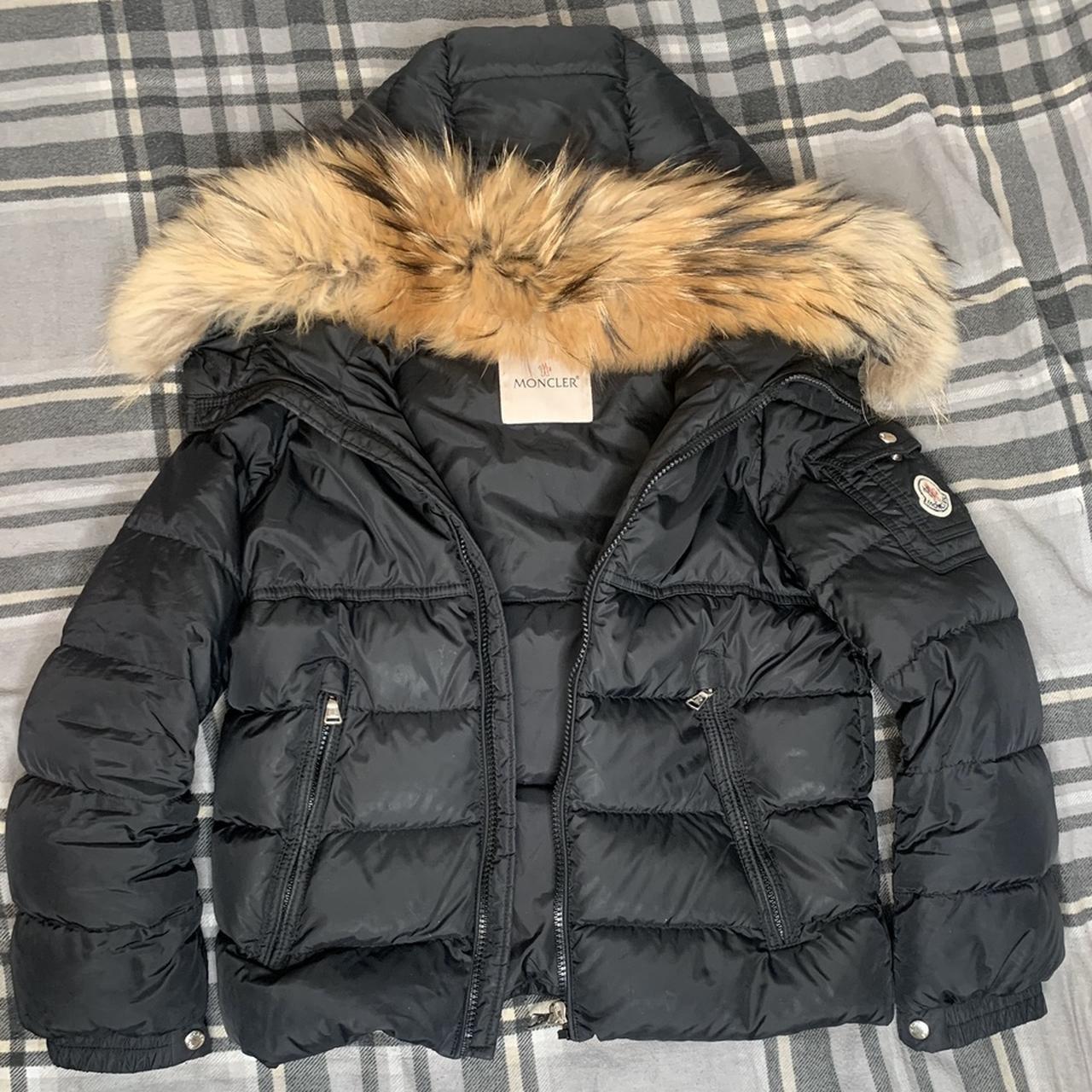 Black Moncler Boys Down Padded New Byron Fur Jacket... - Depop