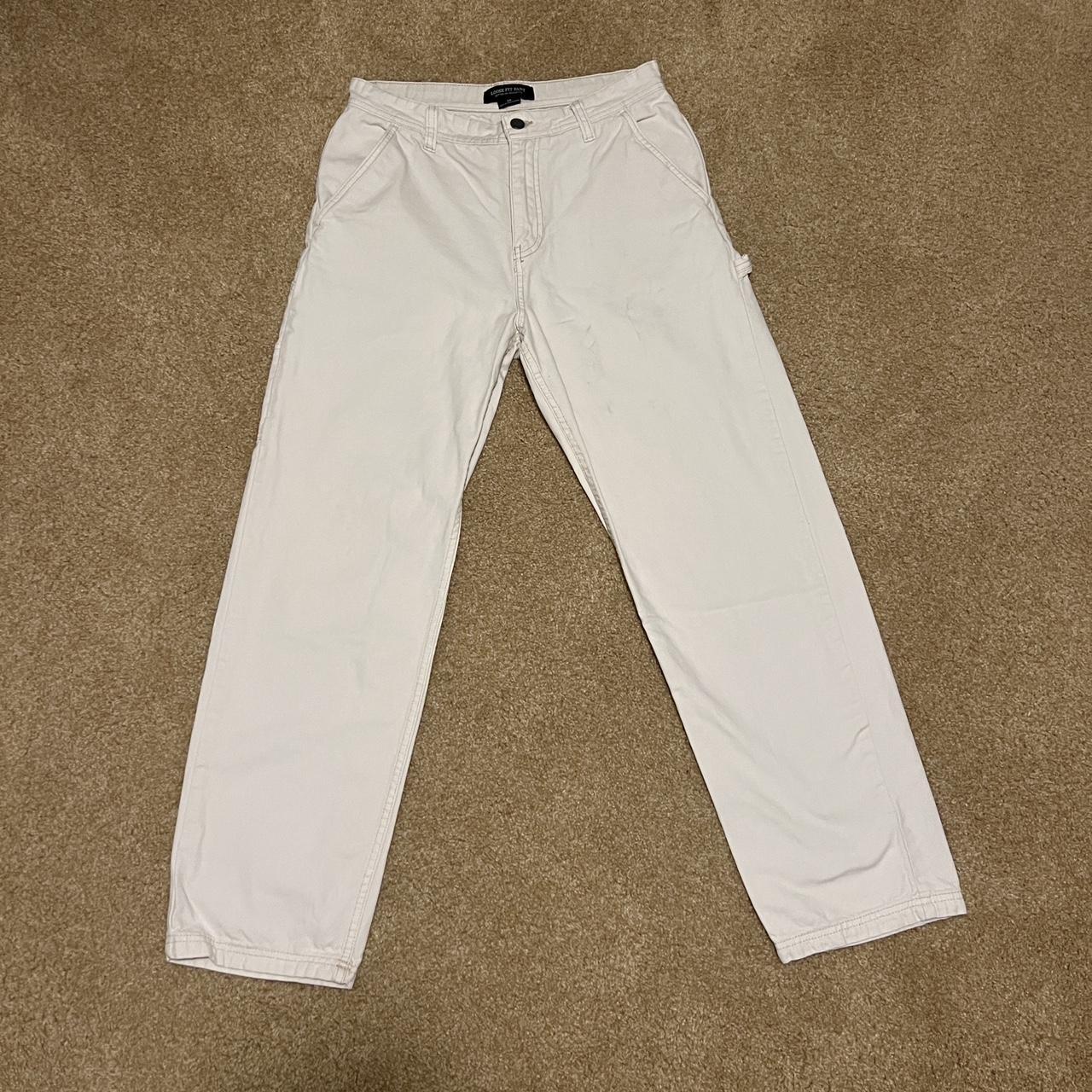 Cream baggy fit carpenter pants Brand new condition - Depop