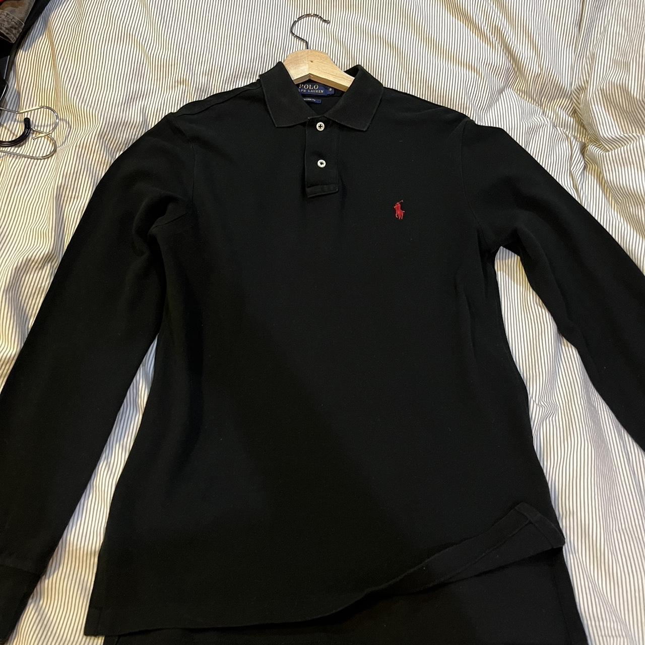 Long sleeve Ralph Lauren polo, red logo - Depop