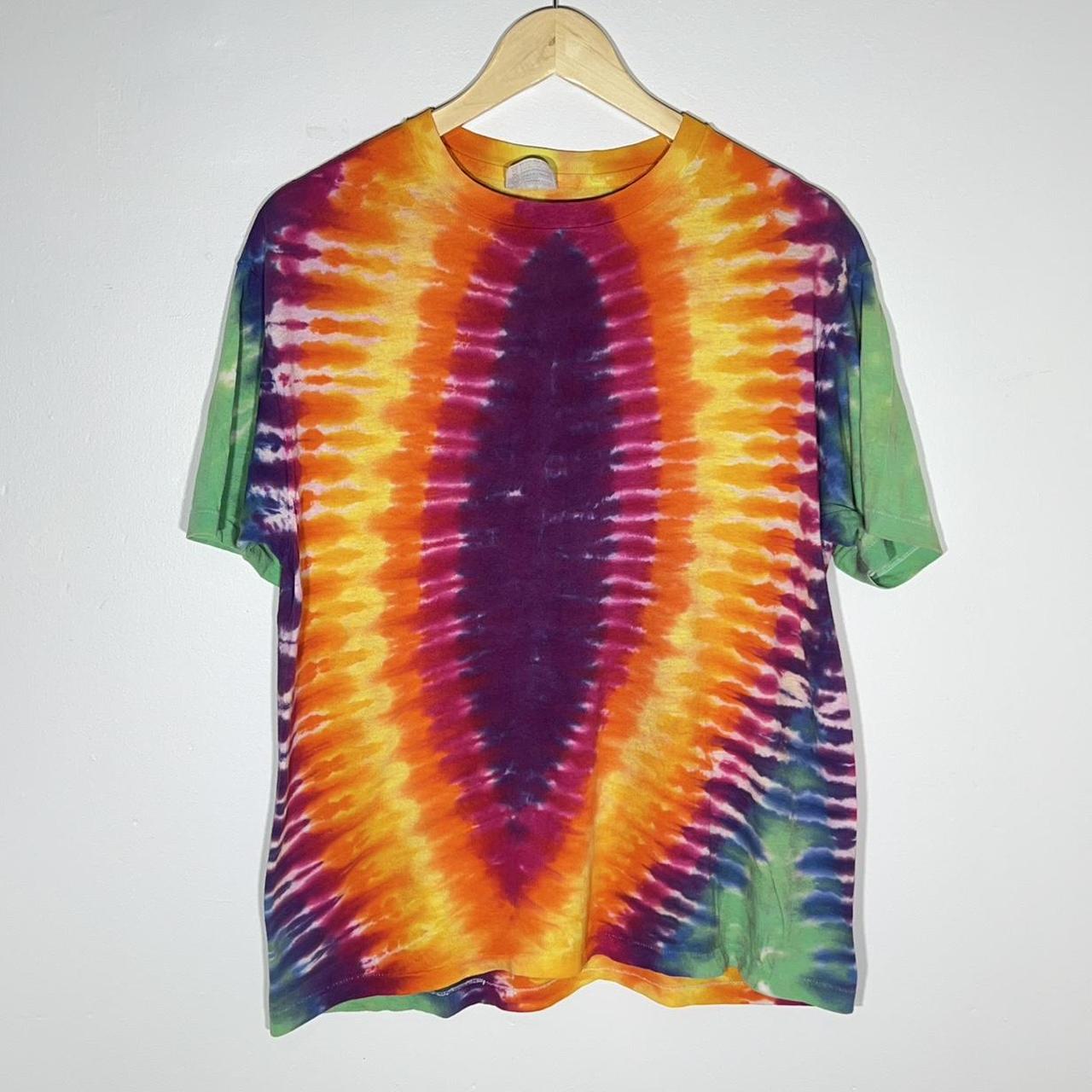 Vintage on sale Psychedelic Tie Dye Button Front Casual Chain Stitch 70s/80s Shirt