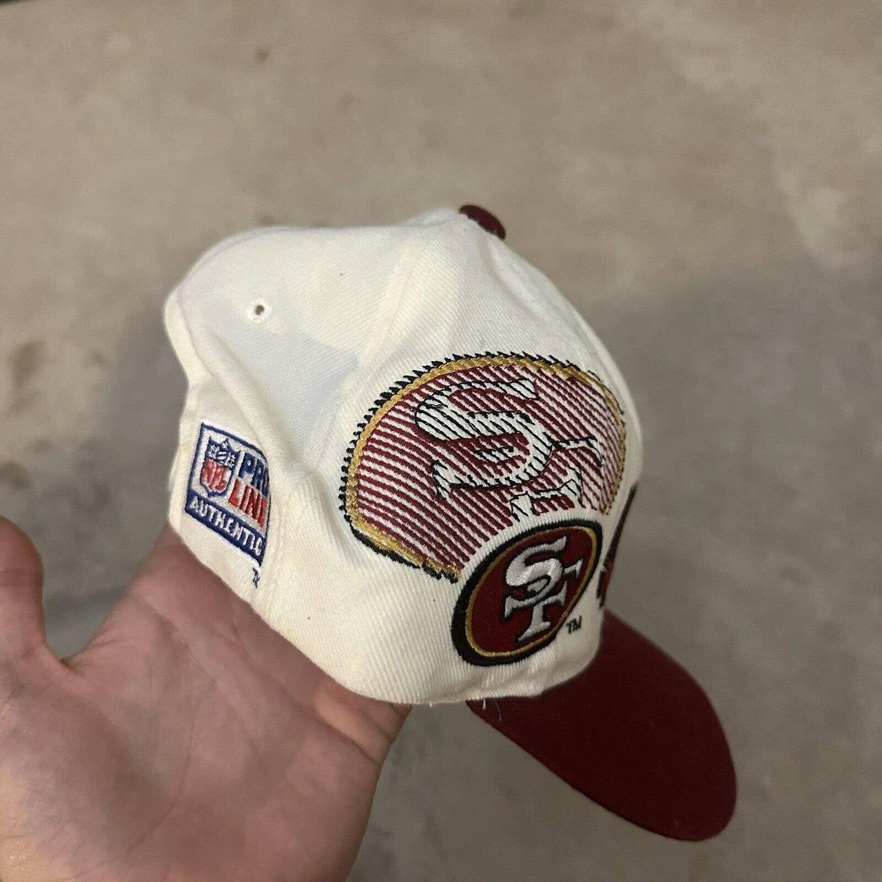 Vintage 49ers White Two Tone Script Snapback Sports - Depop