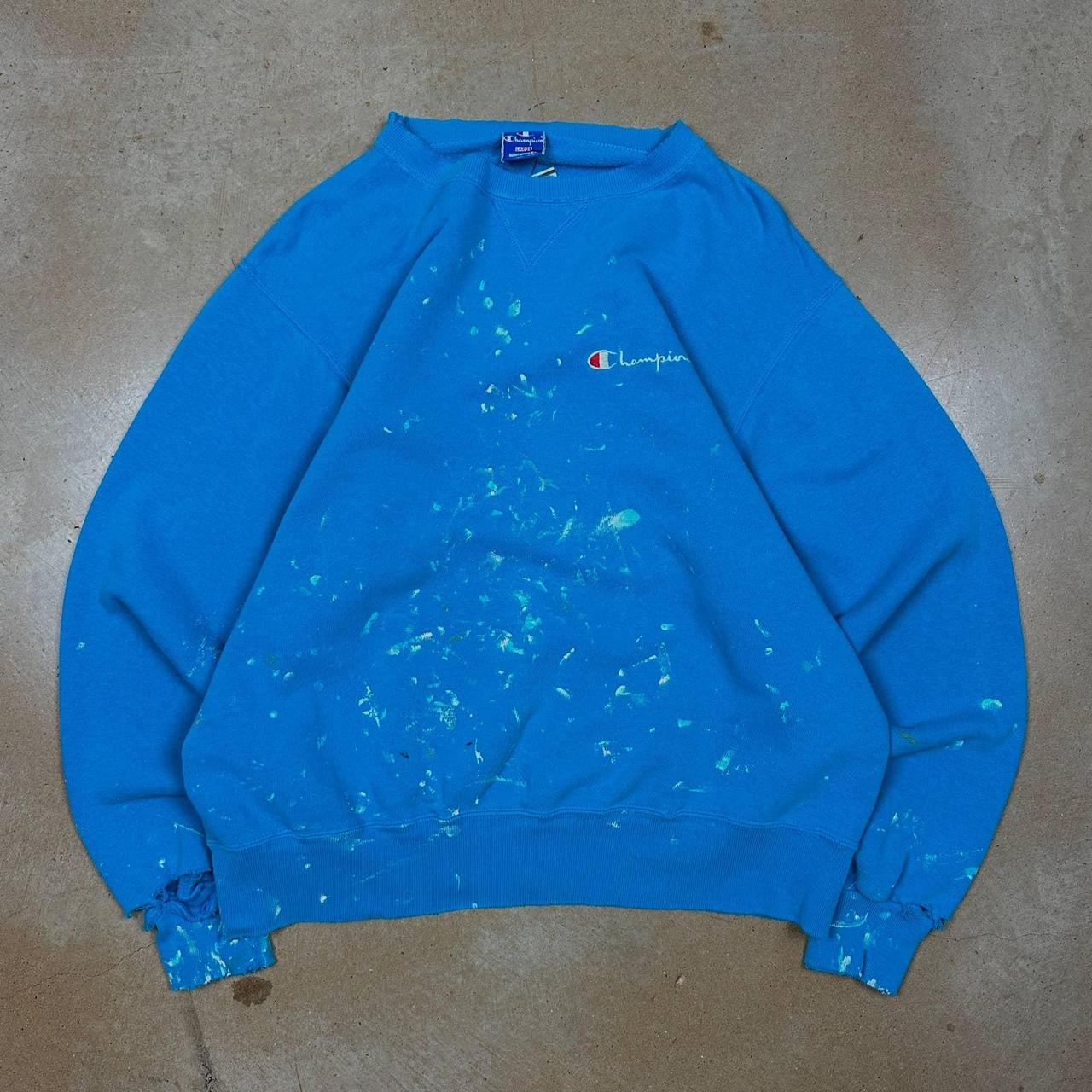 Champion sweater light blue cheap 80