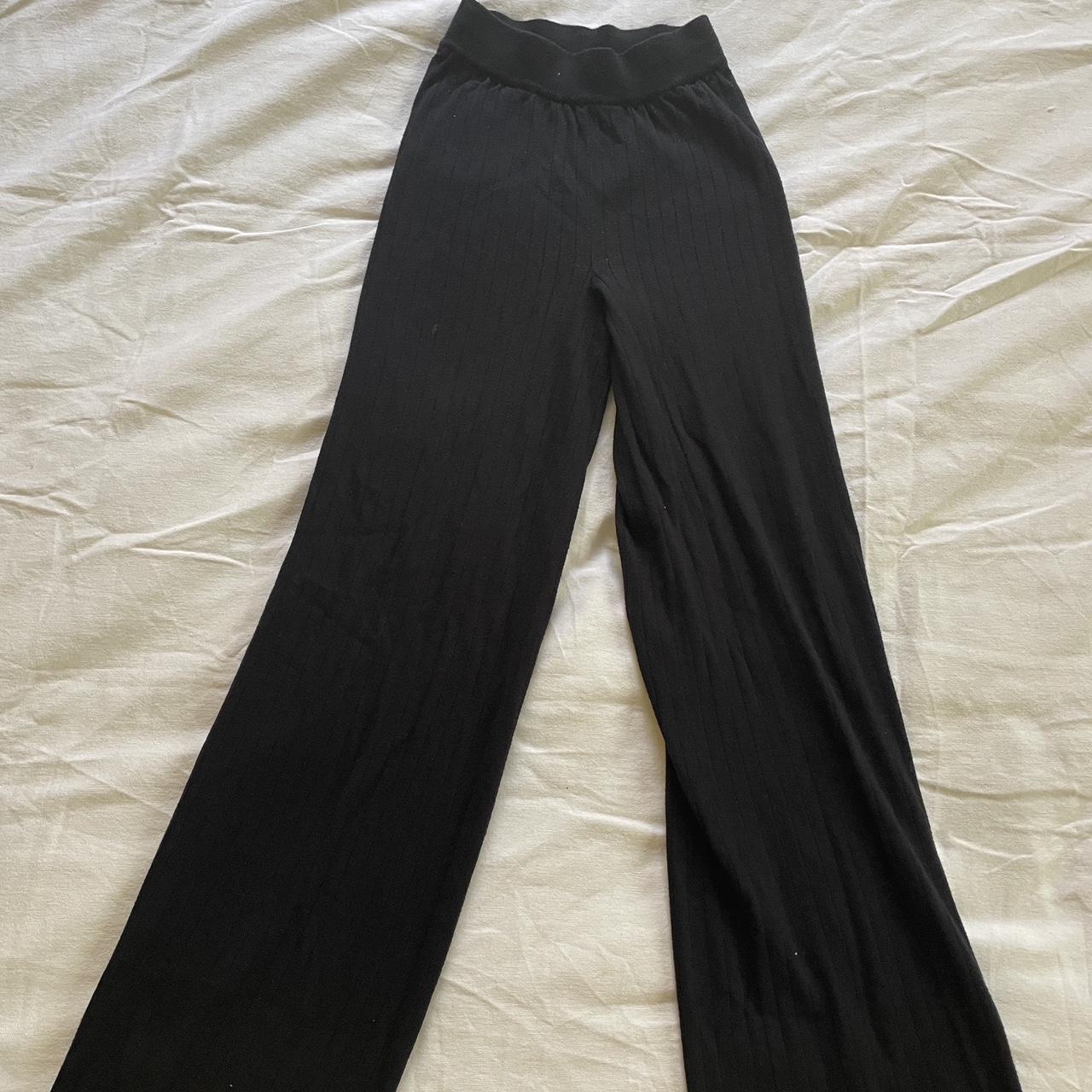 Abercrombie and Fitch Ribbed High Waisted Straight... - Depop