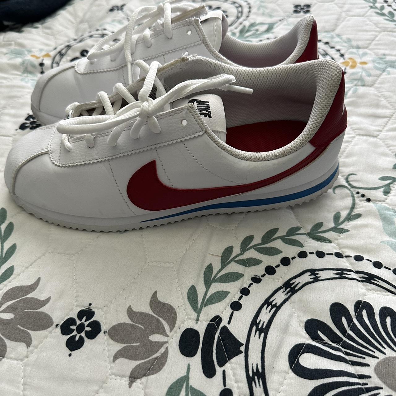 cortez nike white and red