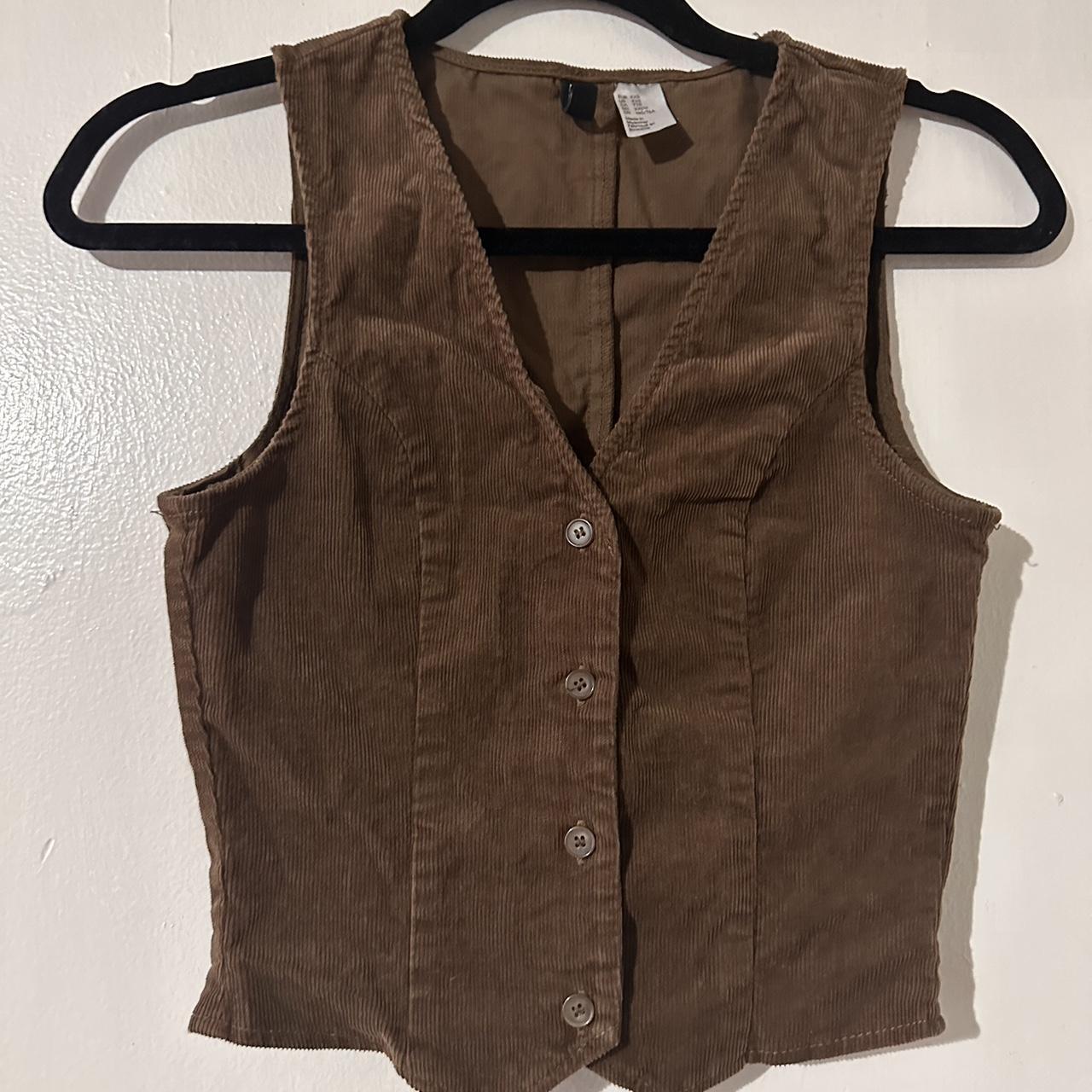 H&M Brown Corduroy Vest 🐎 Size XXS Only worn a... Depop
