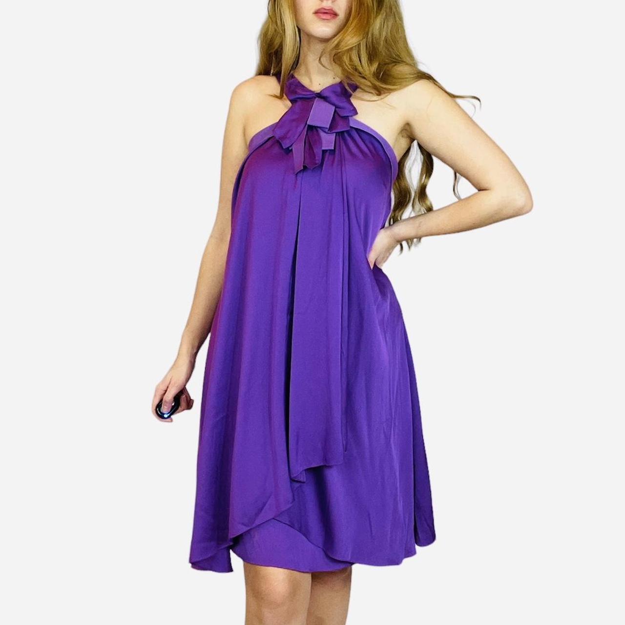 Purple halter neck dress Silky purple dress with Depop