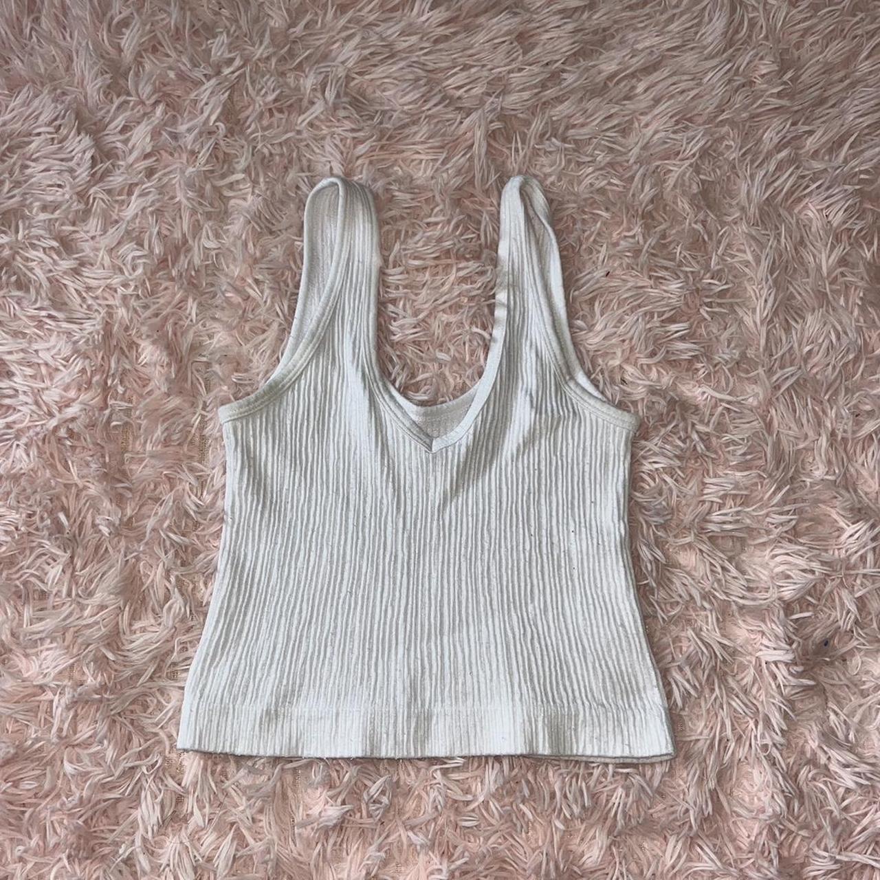 White ribbed Urban Outfitters tank - Depop