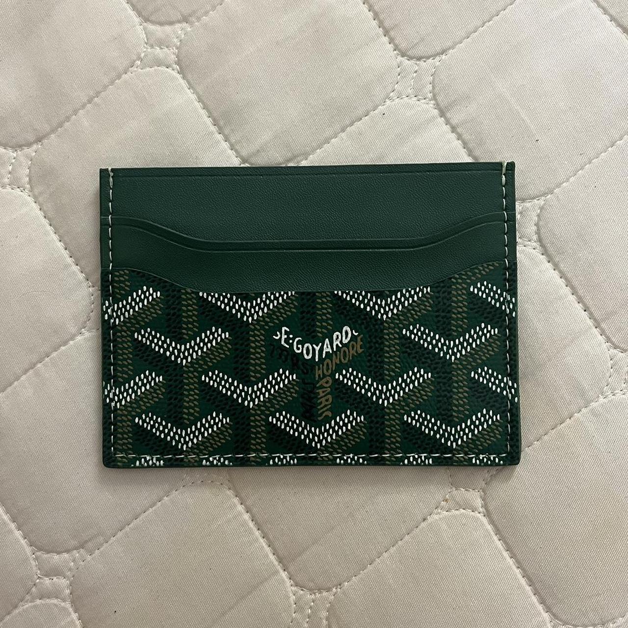 Goyard Women's Green and White Walletpurses Depop