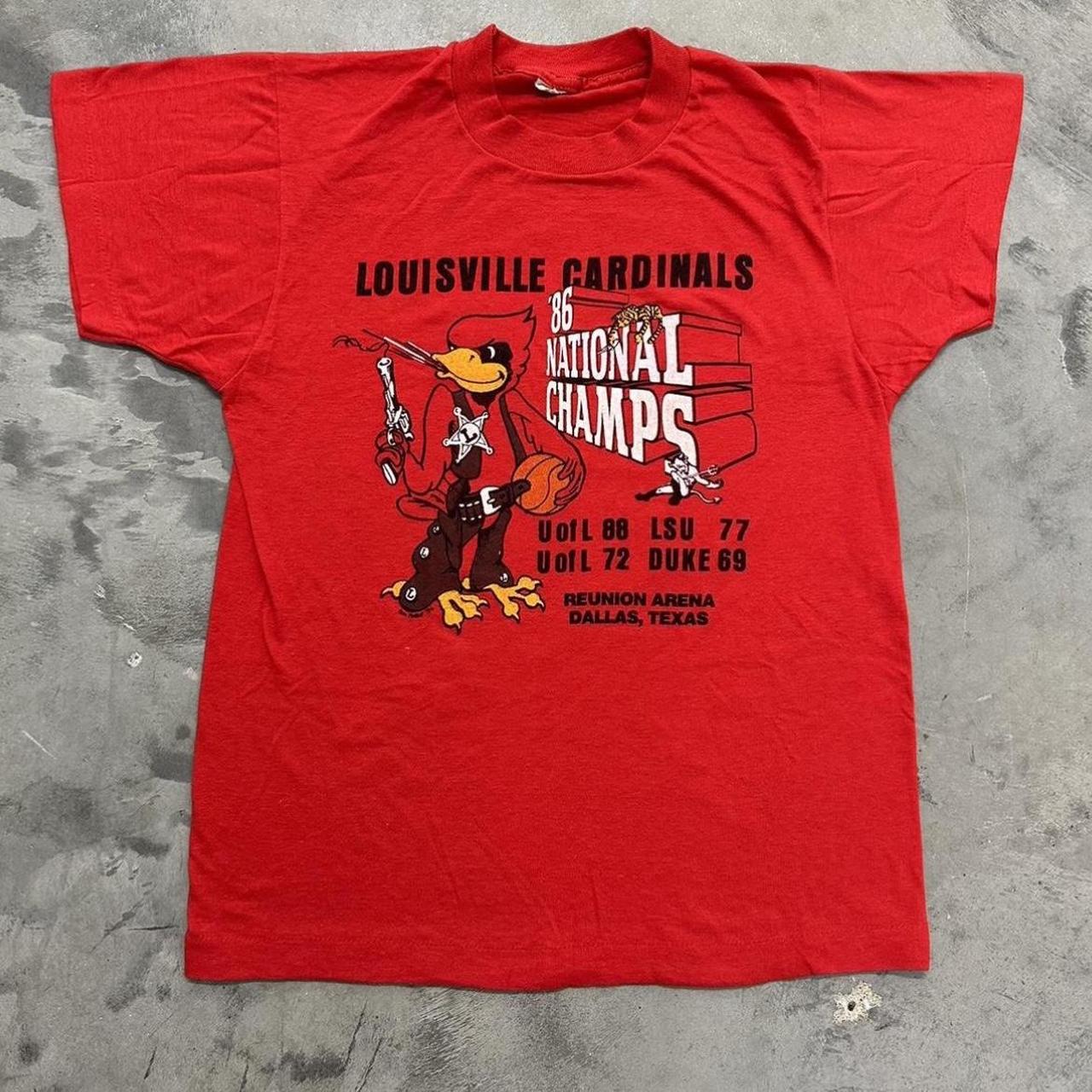 Vintage Louisville Cardinals 1986 National Champions Shirt Size