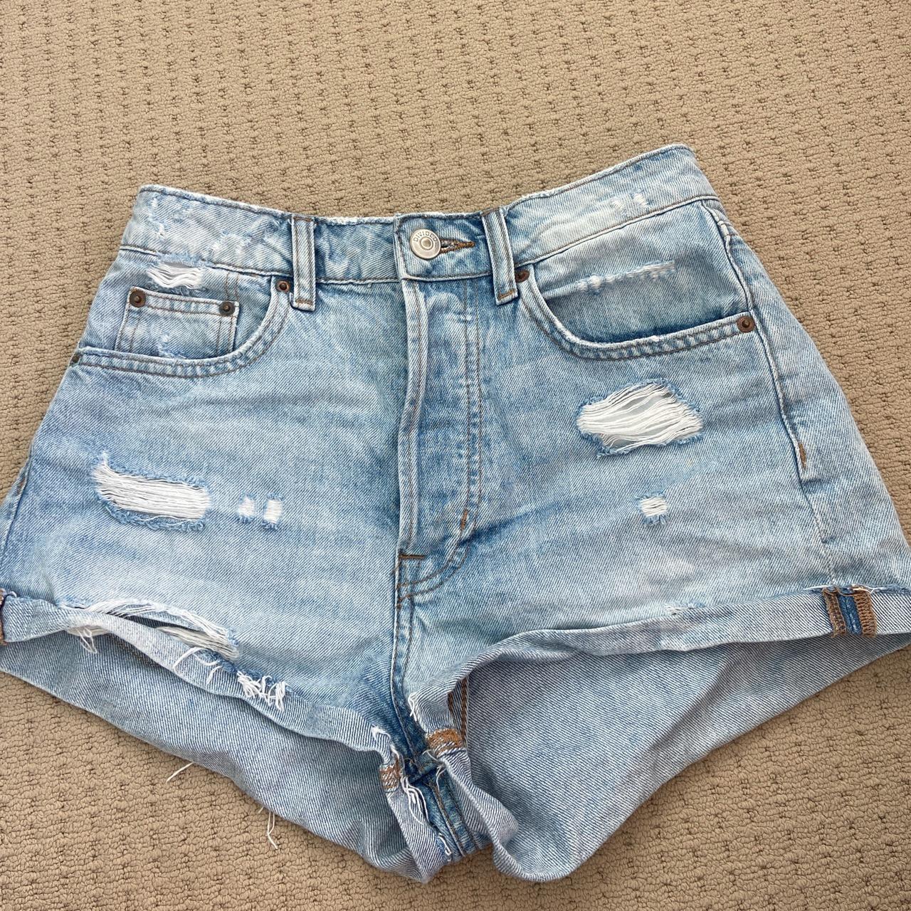 Denim shorts h&m | size Uk 8 | Worn a couple times... - Depop