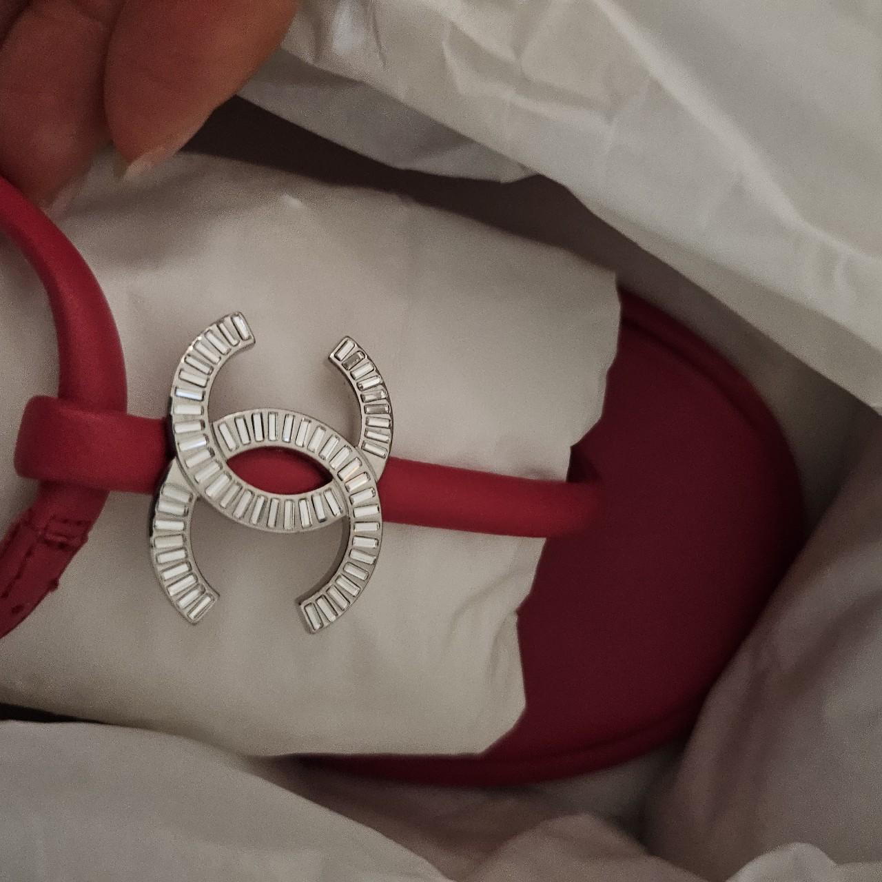 Authentic Chanel Thong Sandals Coco Mark... Depop