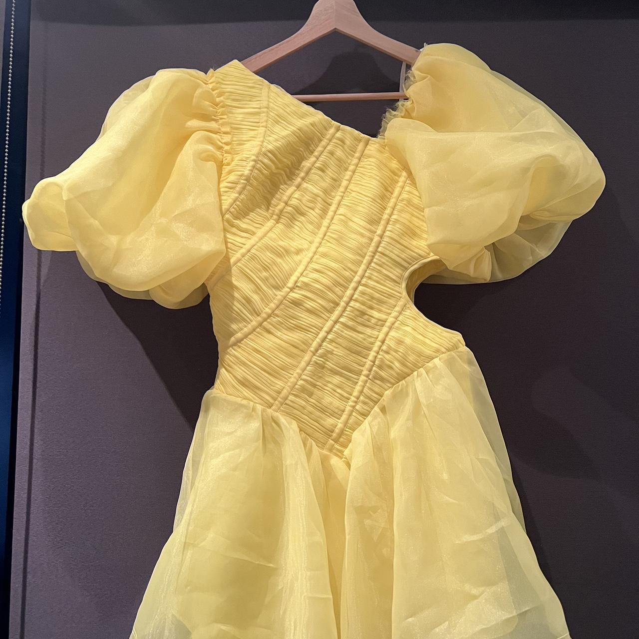 Dawn Ruched Mini Dress, Sunflower Yellow