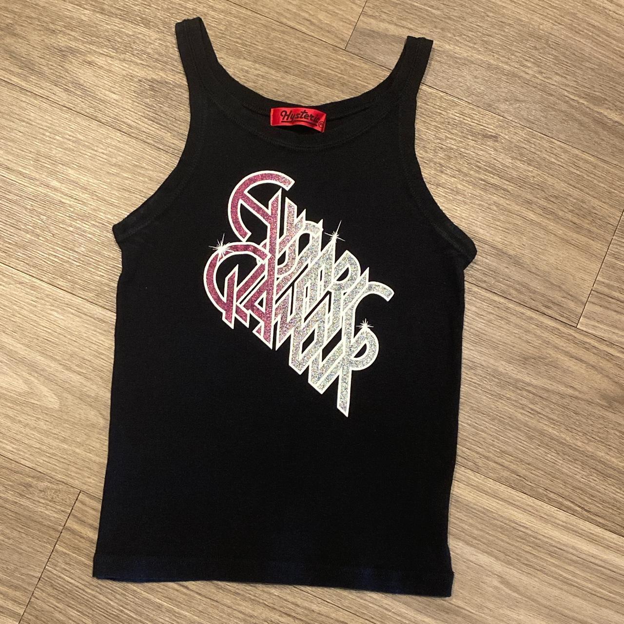 Hysteric Mini Glitter Tank Top Small crack in letter... - Depop