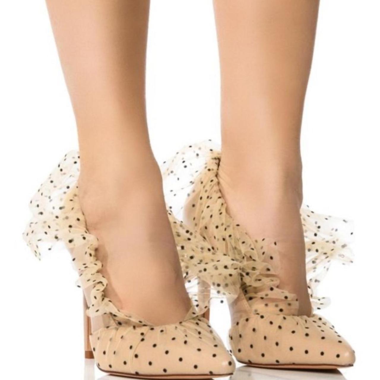 azalea wang discreet pink polka dot tulle pump super | Depop