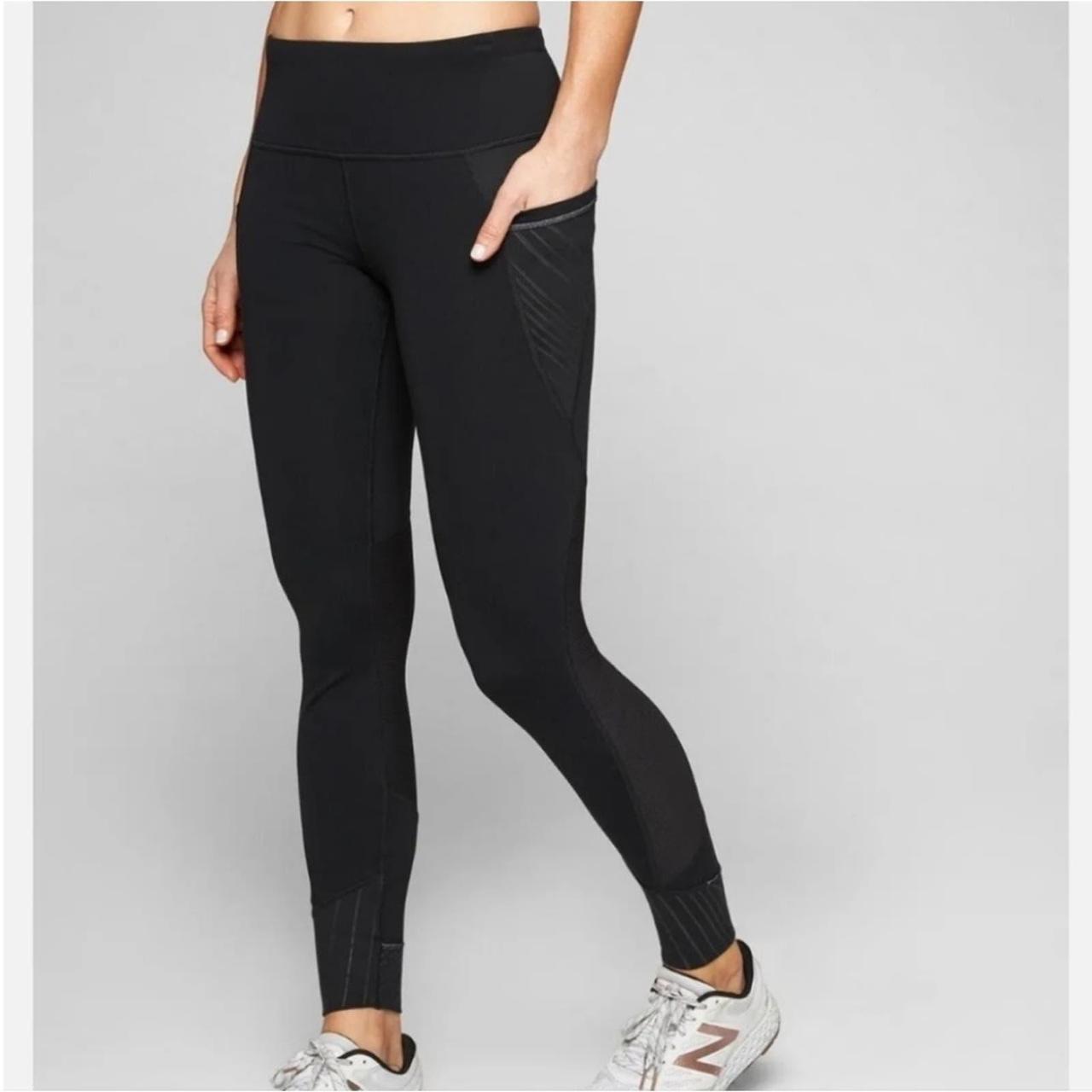 Athleta Stripe Relay Tight 2.0 Leggings Black Pocket. Depop