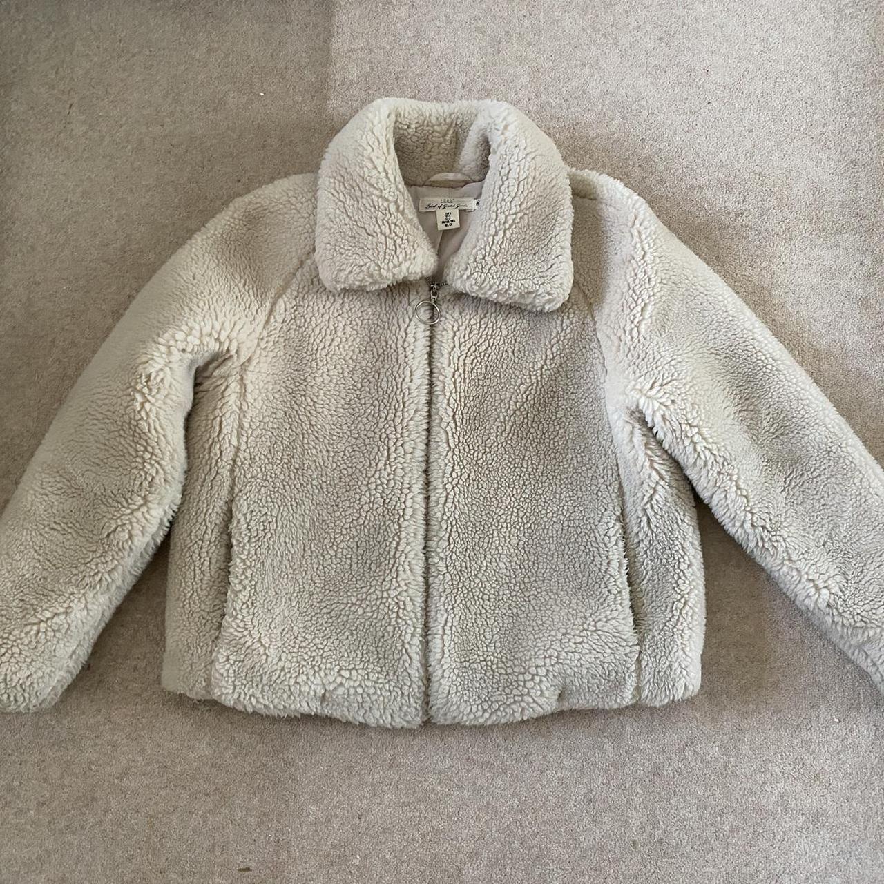H&m Ladies Cream Fleece Jacket H&m Womens Oversized Teddy