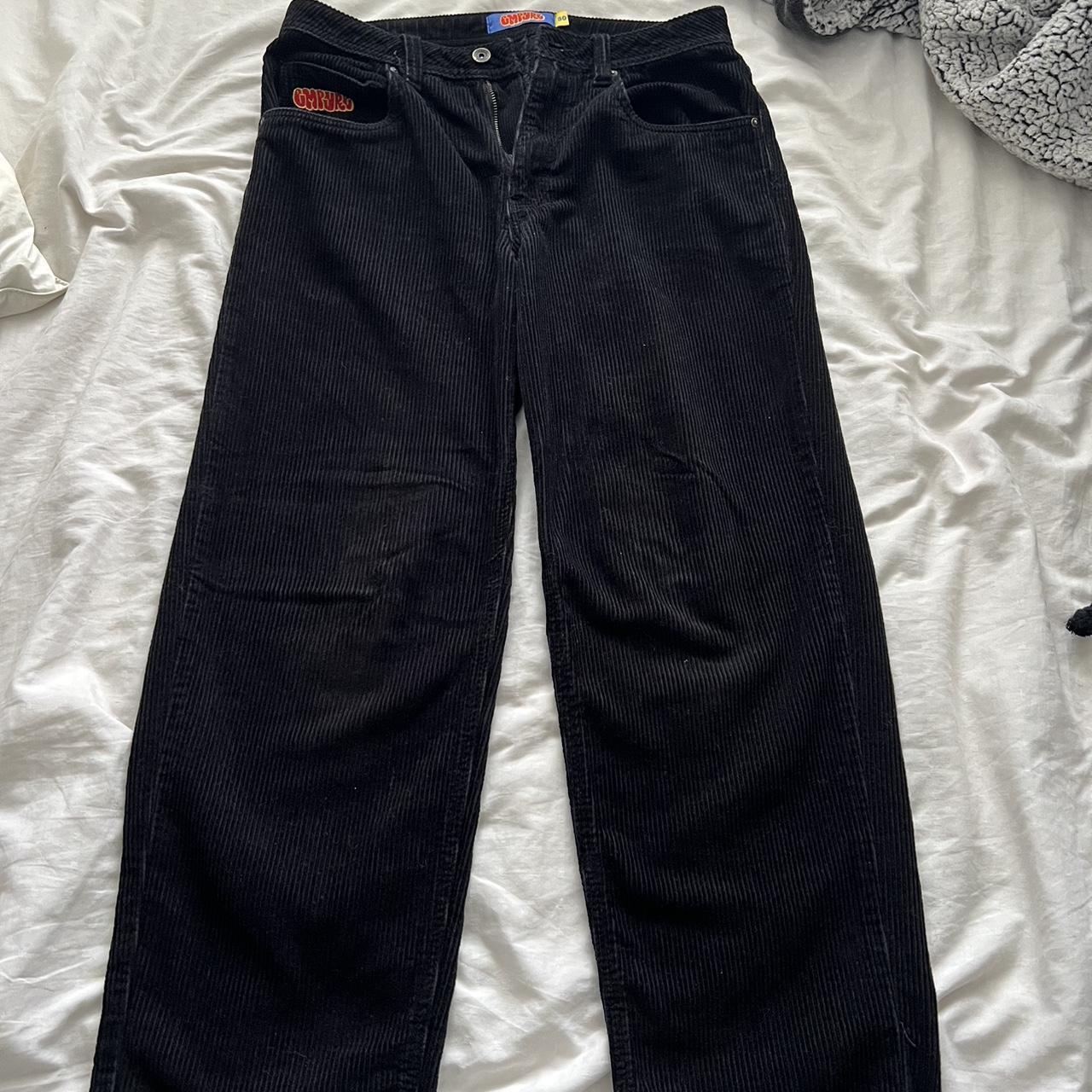 baggy black corduroy empyre skate pants no flaws - Depop