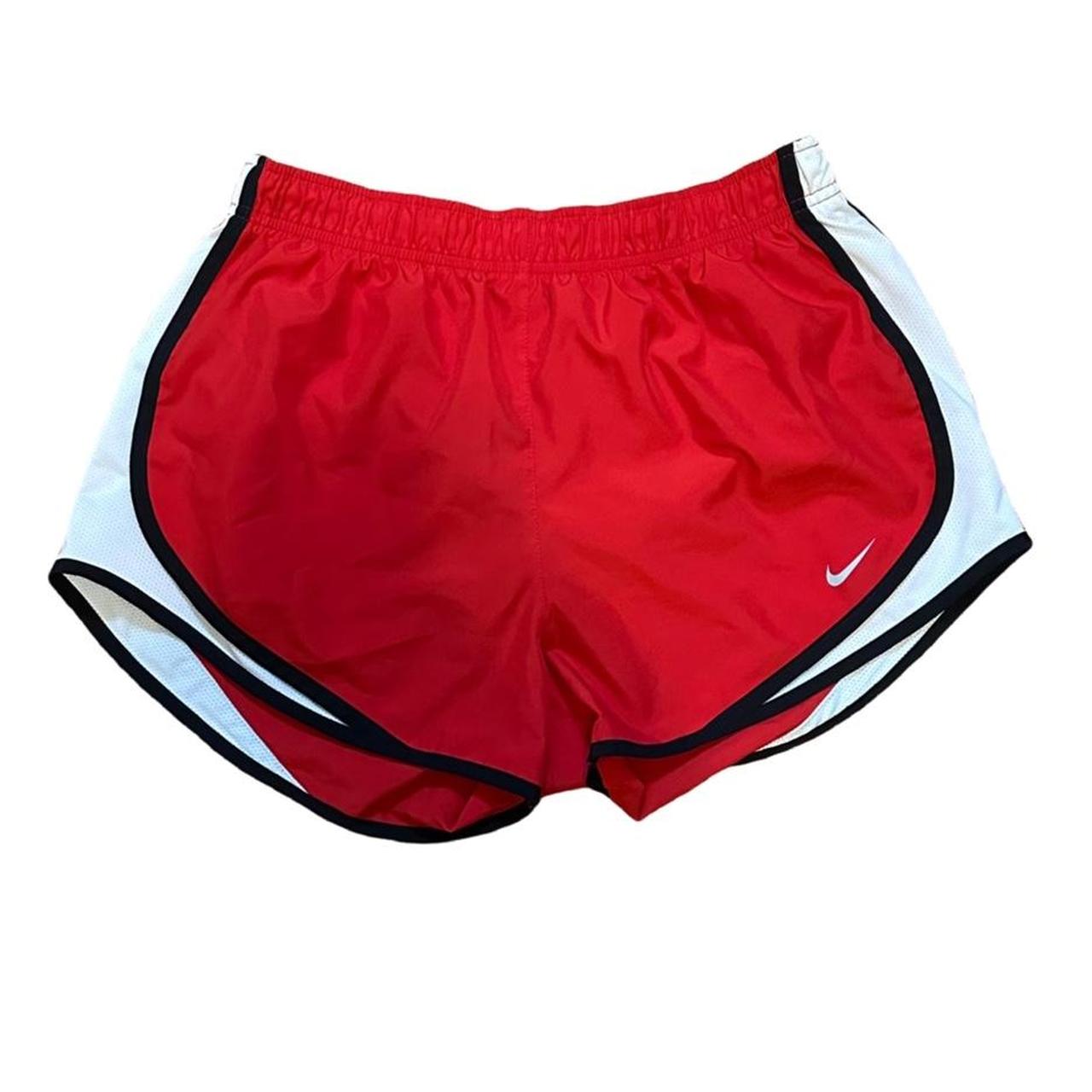 Nike Women's Red and White Shorts Depop