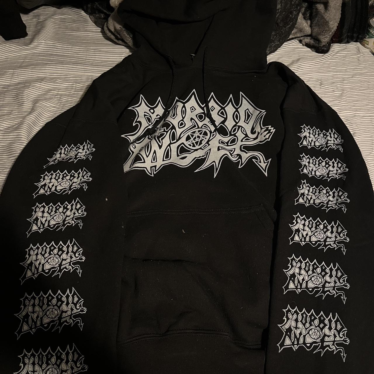 Large Morbid Angel hoodie with sleeve... - Depop