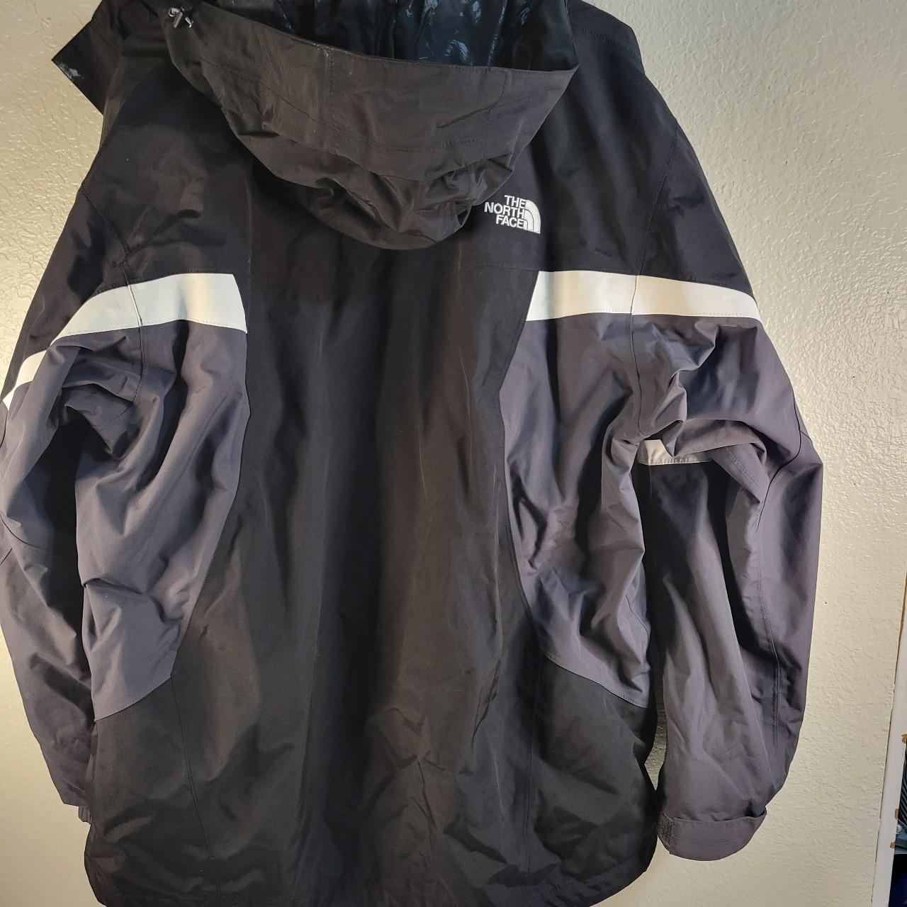 The North Face Hyvent Ski Jacket Black/Gray mens... Depop