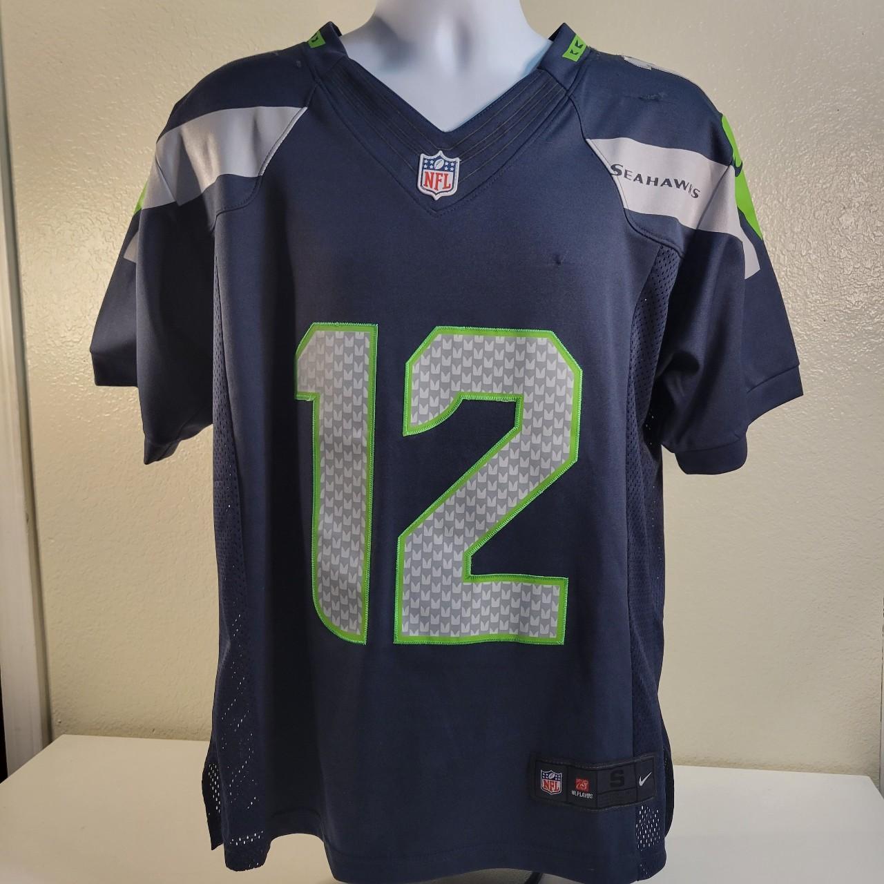 Nike Mens Blue NFL Seahawks On Field Fan #12 Short Sleeve Jersey Size  Medium