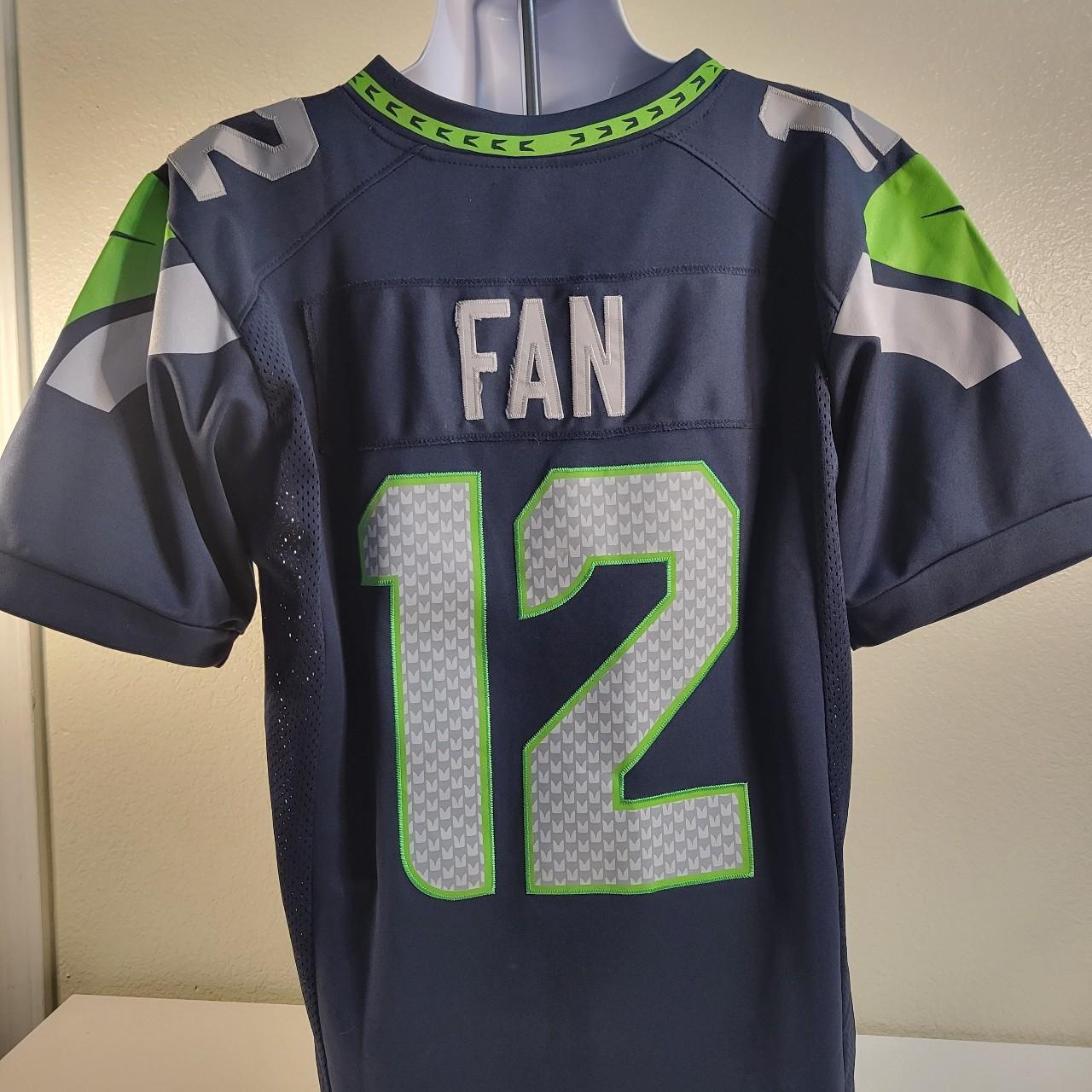 Nike Mens Blue NFL Seahawks On Field Fan #12 Short Sleeve Jersey Size  Medium