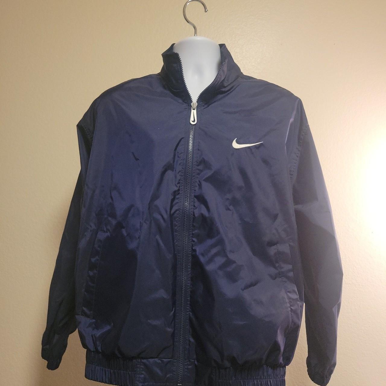 Vintage 90s Nike Nylon Windbreaker Track Jacket... - Depop