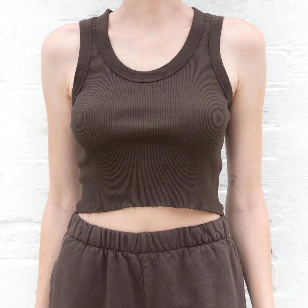 brandy melville connor tank in dark brown