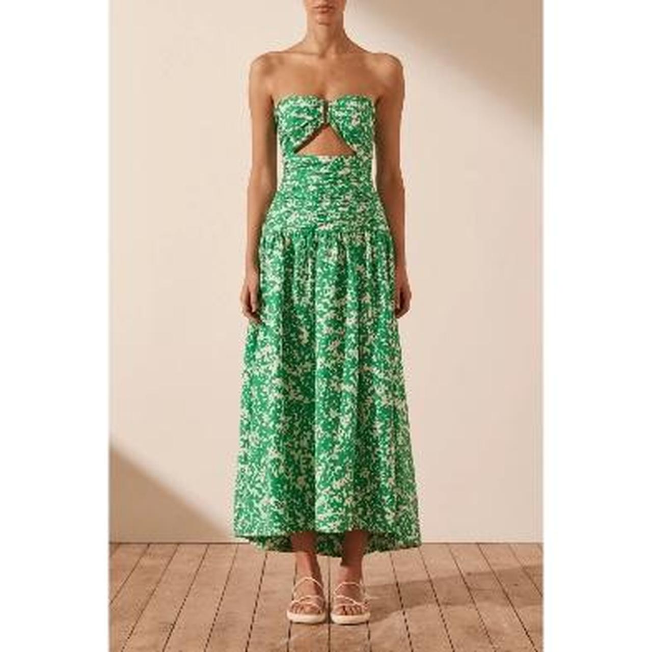 Shona Joy Arosa linen strapless cut out Depop