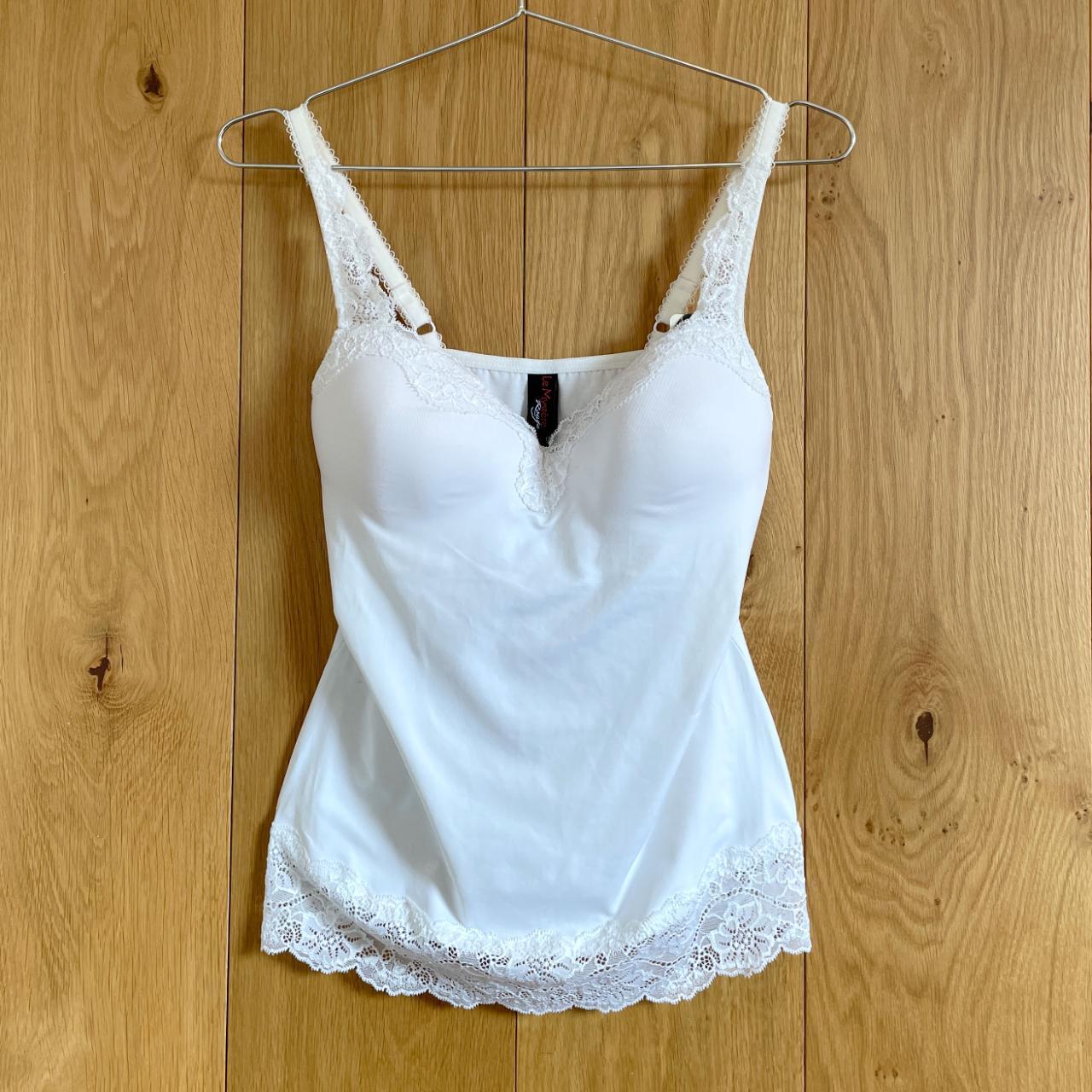 Vintage Le Mystere White Padded Bra Solid Adjustable... - Depop