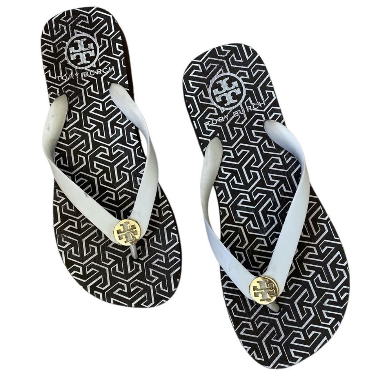 Tory Burch Rubber Flip Flop, Brown And White Base... - Depop