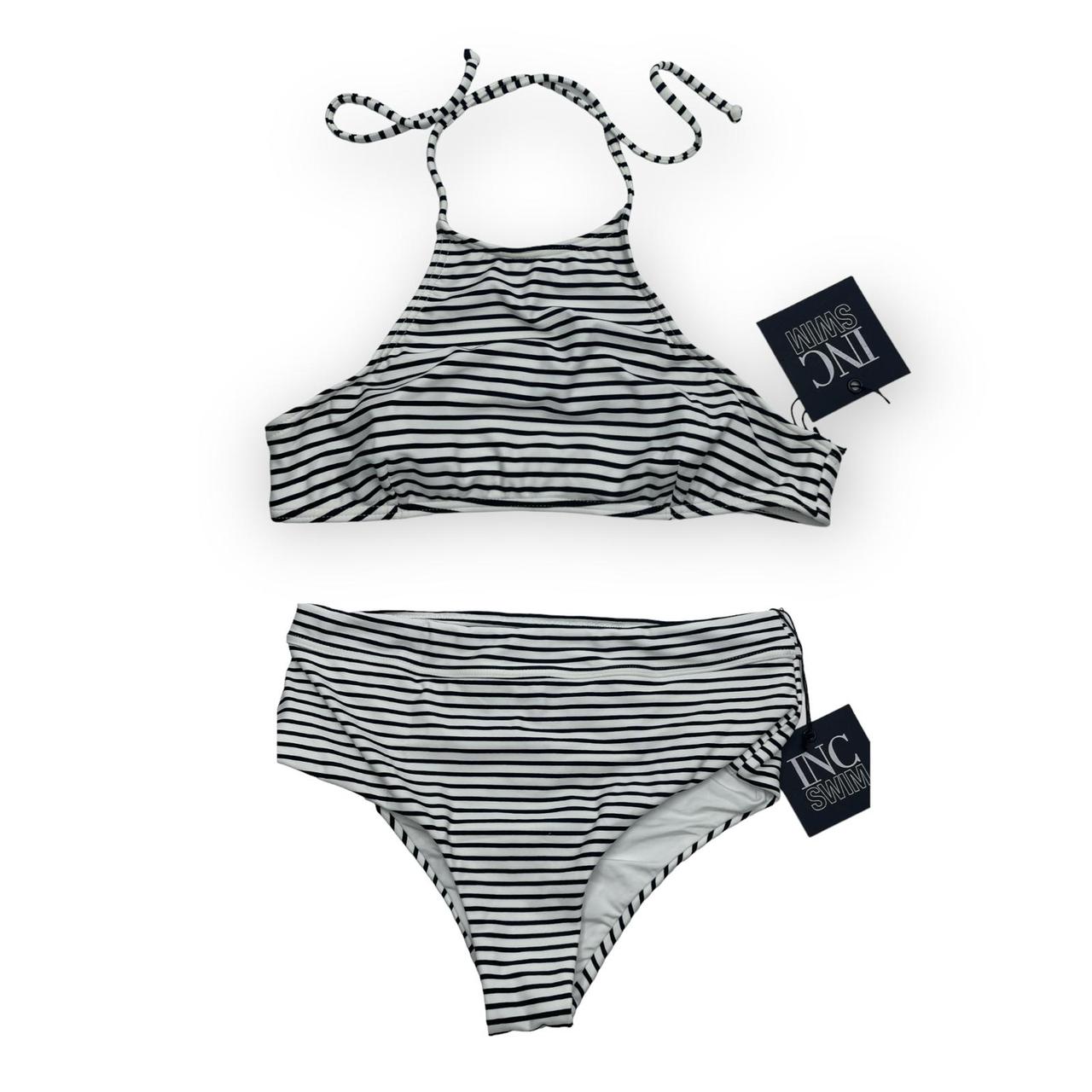 Product Image 1 - INC Swim Striped Bikini Black