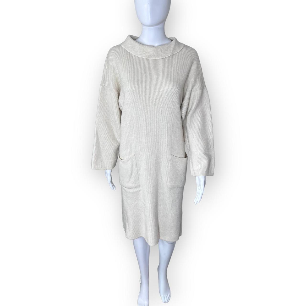 Collared Sweater Dress- Cream