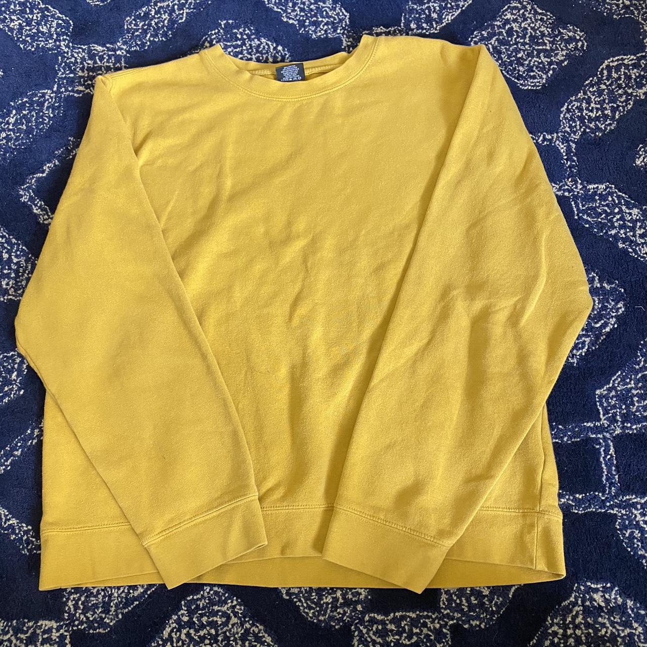 Vintage Y2K Stüssy Blank Yellow Pullover Sweatshirt... - Depop