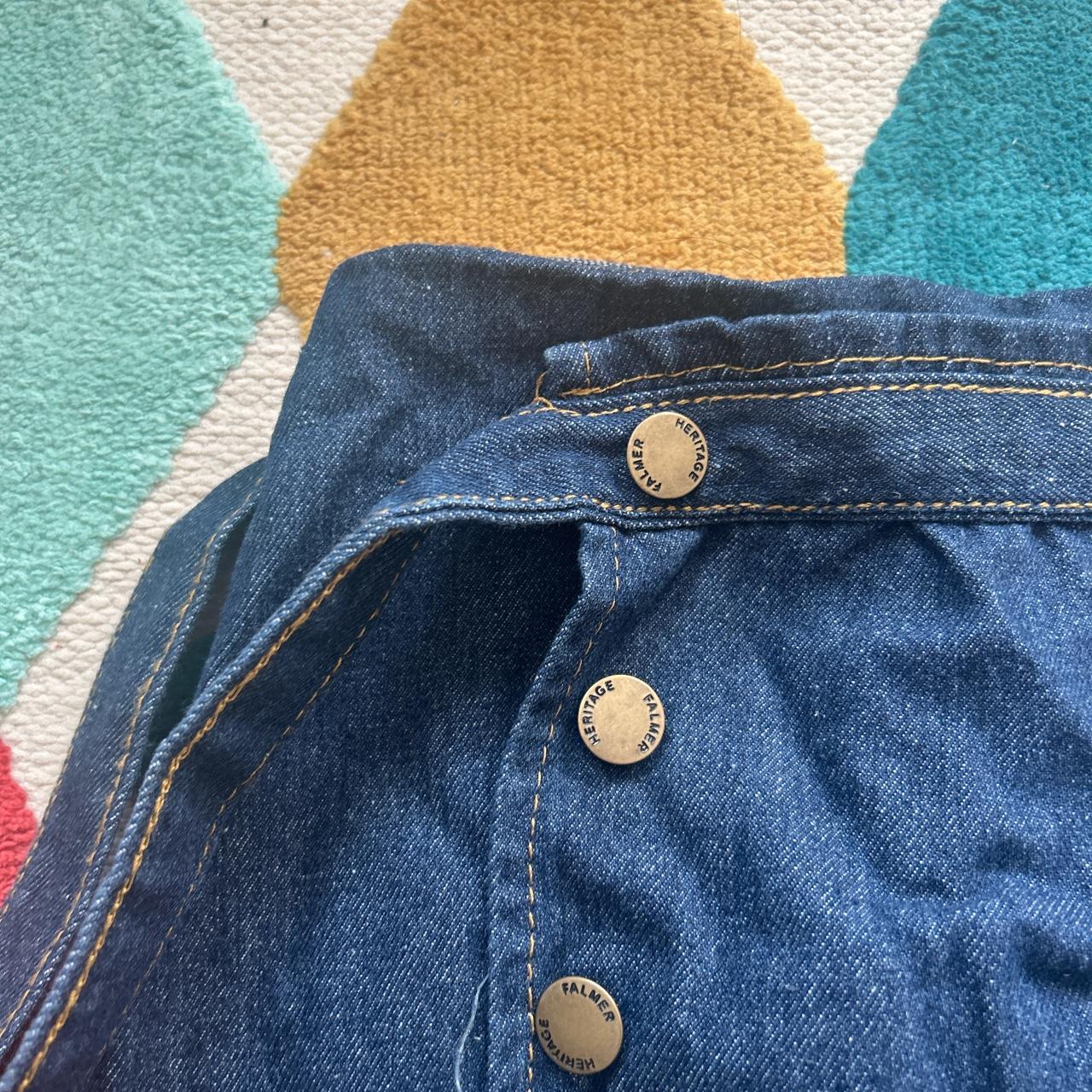 Knee length denim skirt that I bought in... - Depop