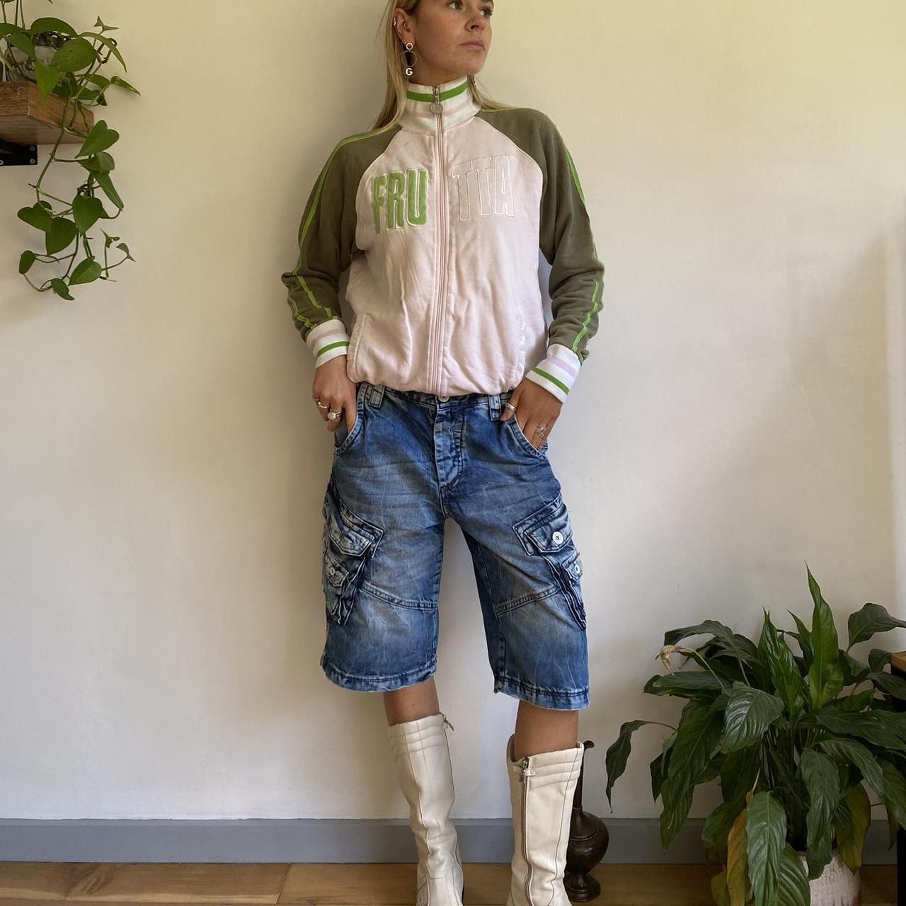 90s vintage track jacket jumper pink n green w... - Depop