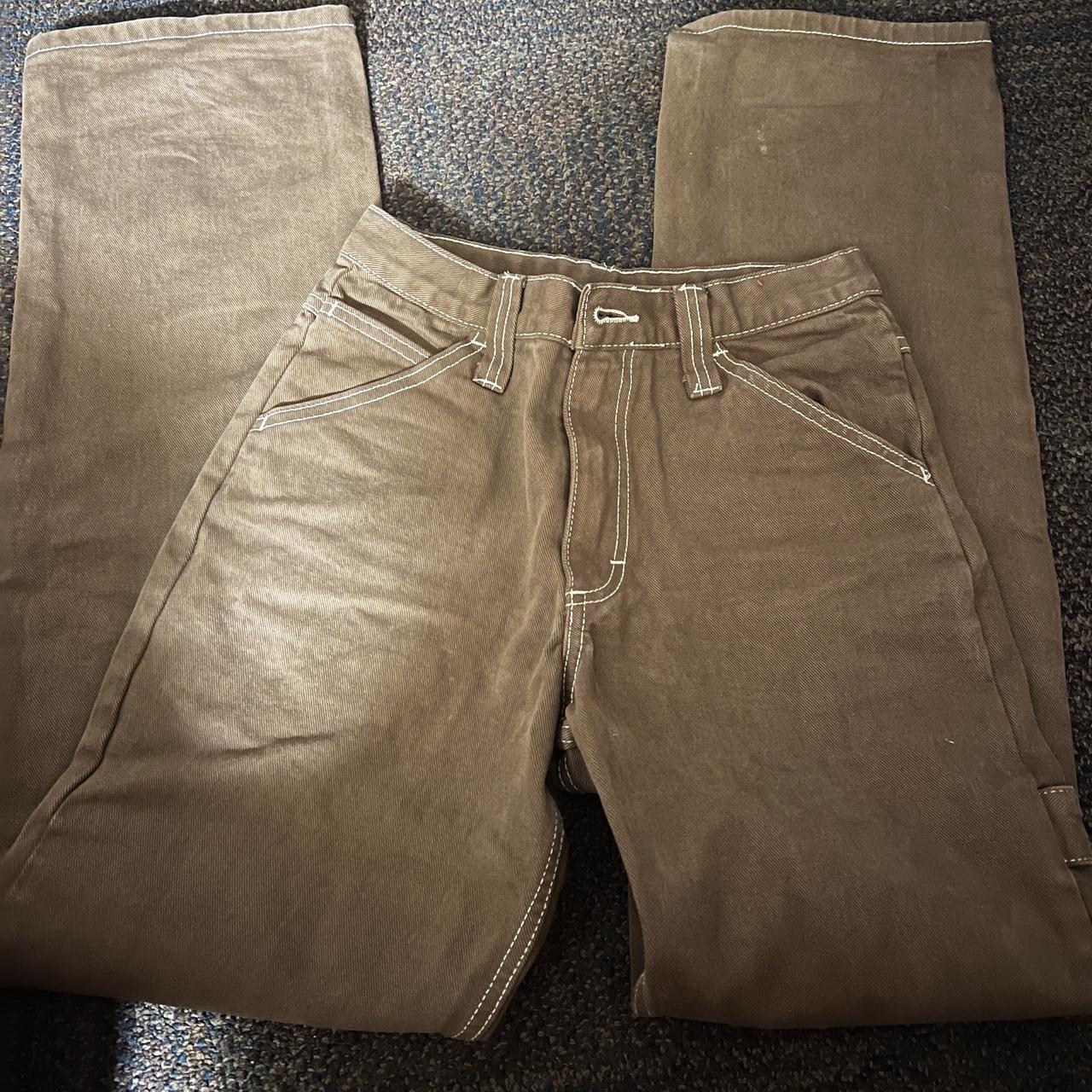 Brandy Melville Women's Brown and Khaki Jeans Depop
