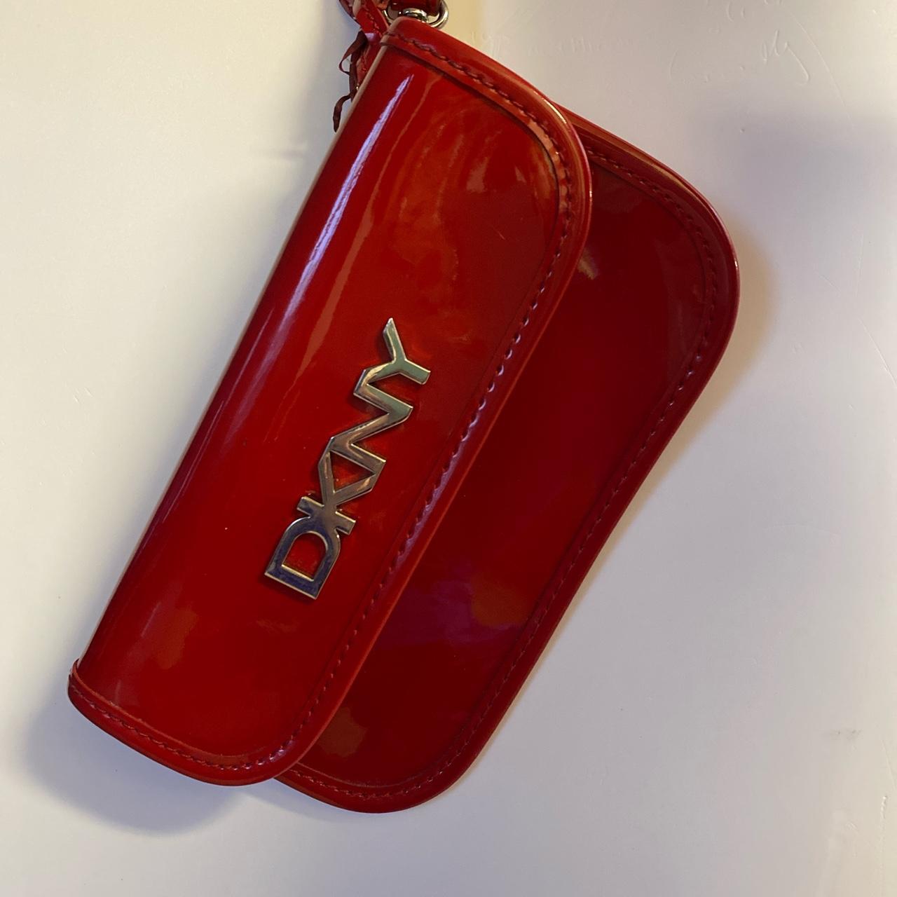 dkny red clutch bag