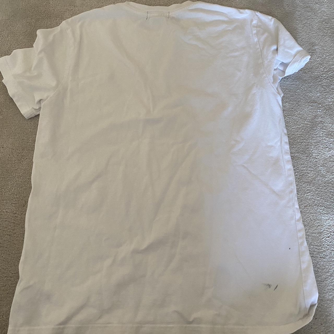 Polo Ralph Lauren plain white top Size L Small stain... - Depop